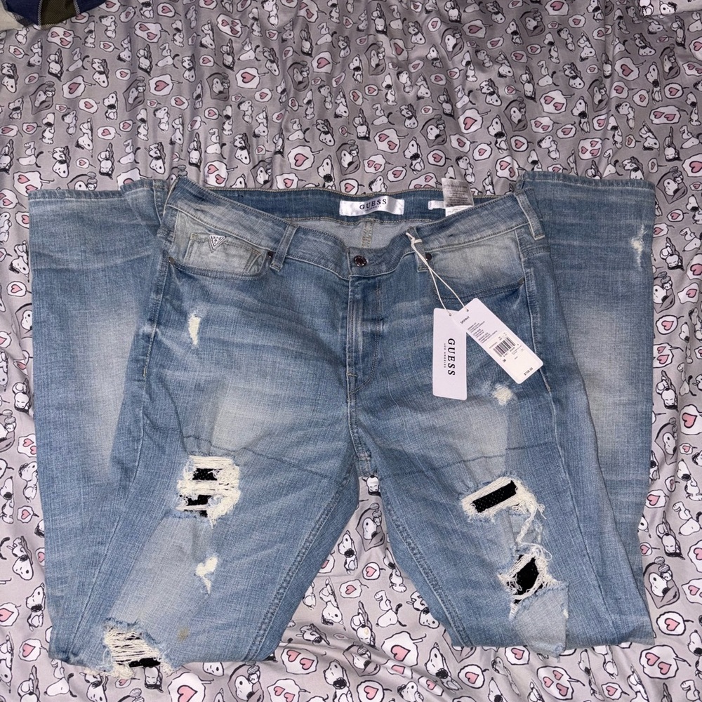 Guess Blue Skinny Distressed Jeans